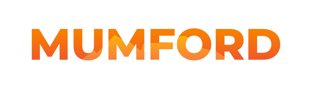 The surname Mumford in orange font, with the words City Council 2026 underneath it in white font. The word Mumford has Mt Cheam overlayed in the letters.